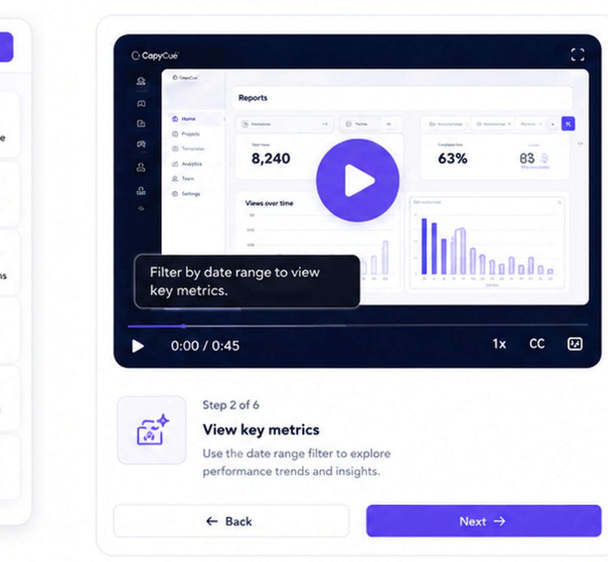 CapyCue walkthrough player